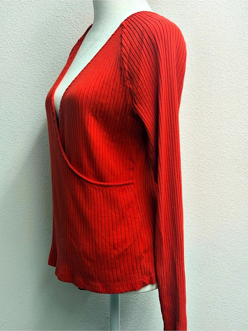 Universal Thread Red Ribbed Wrap Front Top Size XL - Picture 5 of 10
